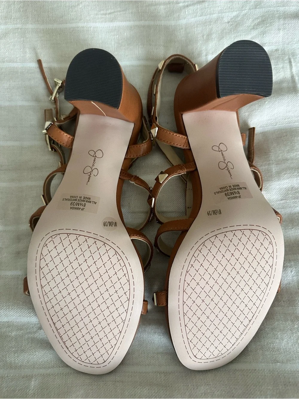Jessica Simpson Studded Strappy Block Heel Sandals - Never Worn